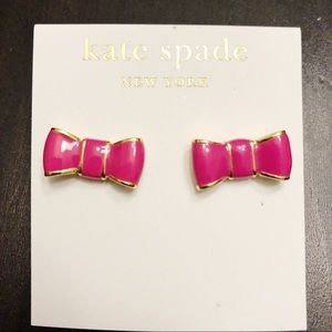 NWT Kate Spade Bow Earrings, Hot Pink